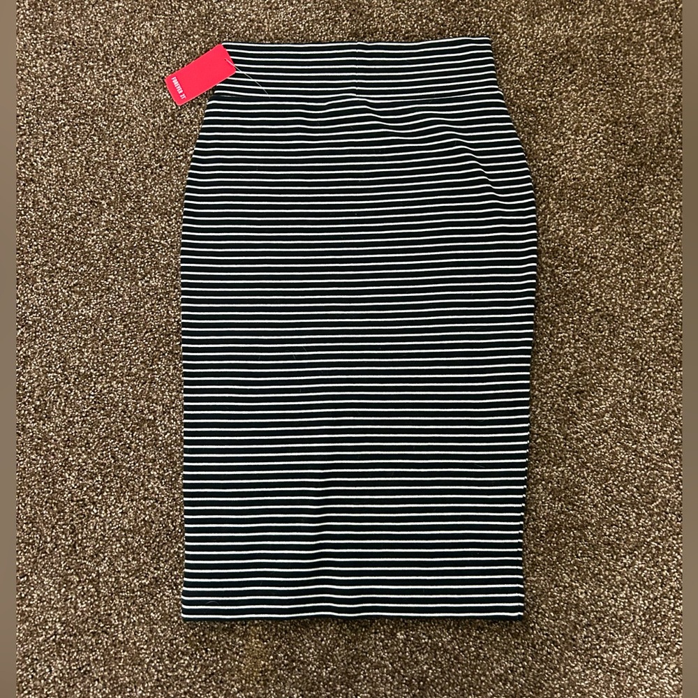 Black and White Striped Skirt